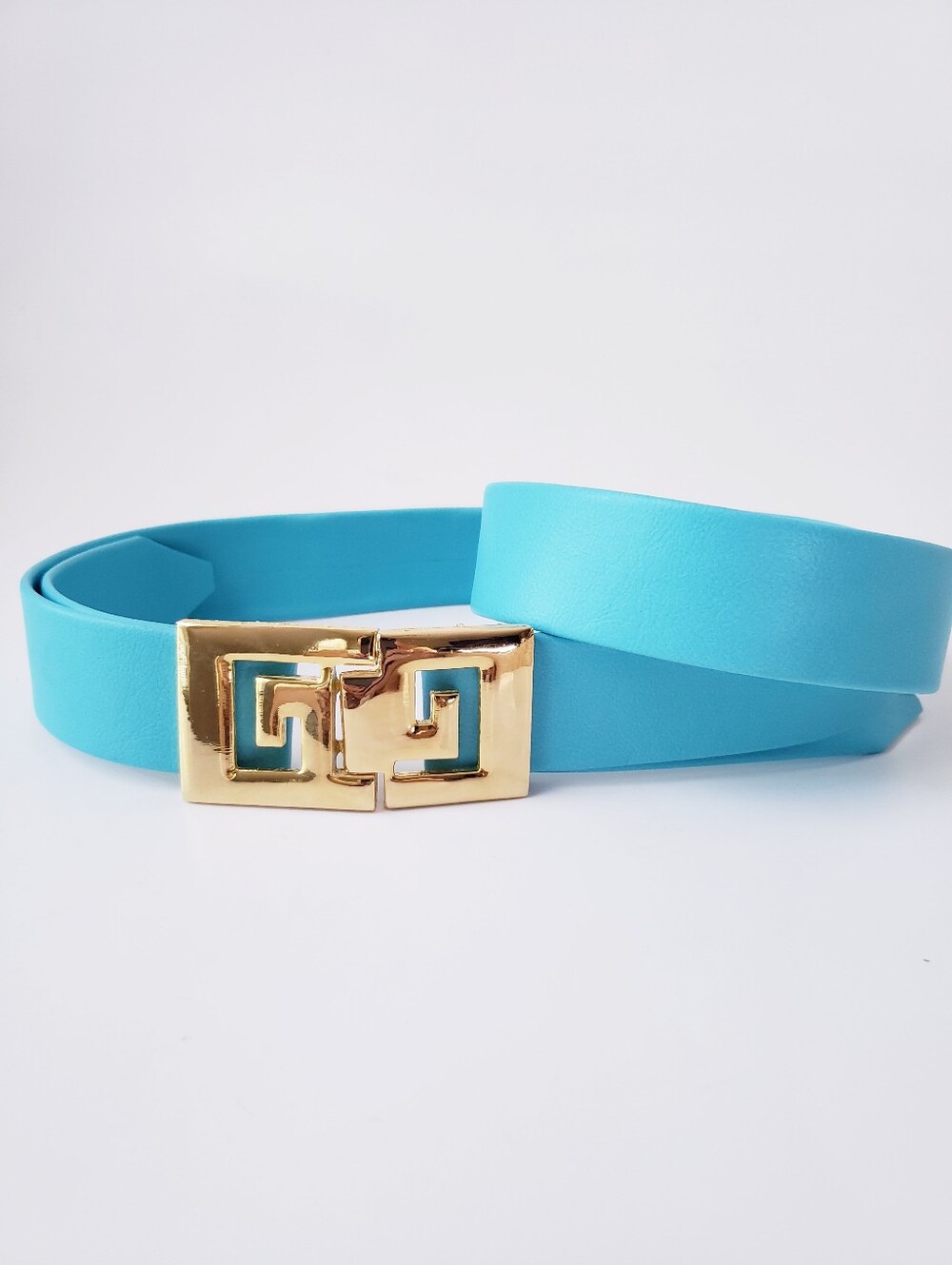 Vintage Blue Gold Adjustable Belt